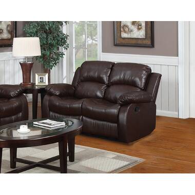 Classic 2 seat bonded deals leather double recliner loveseat